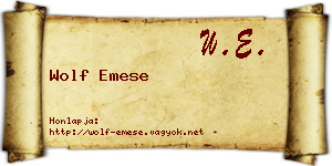 Wolf Emese névjegykártya
